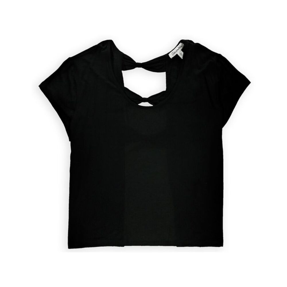 Aeropostale Womens Juniors Bow-Tie Cropped Embellished T-Shirt, NWT